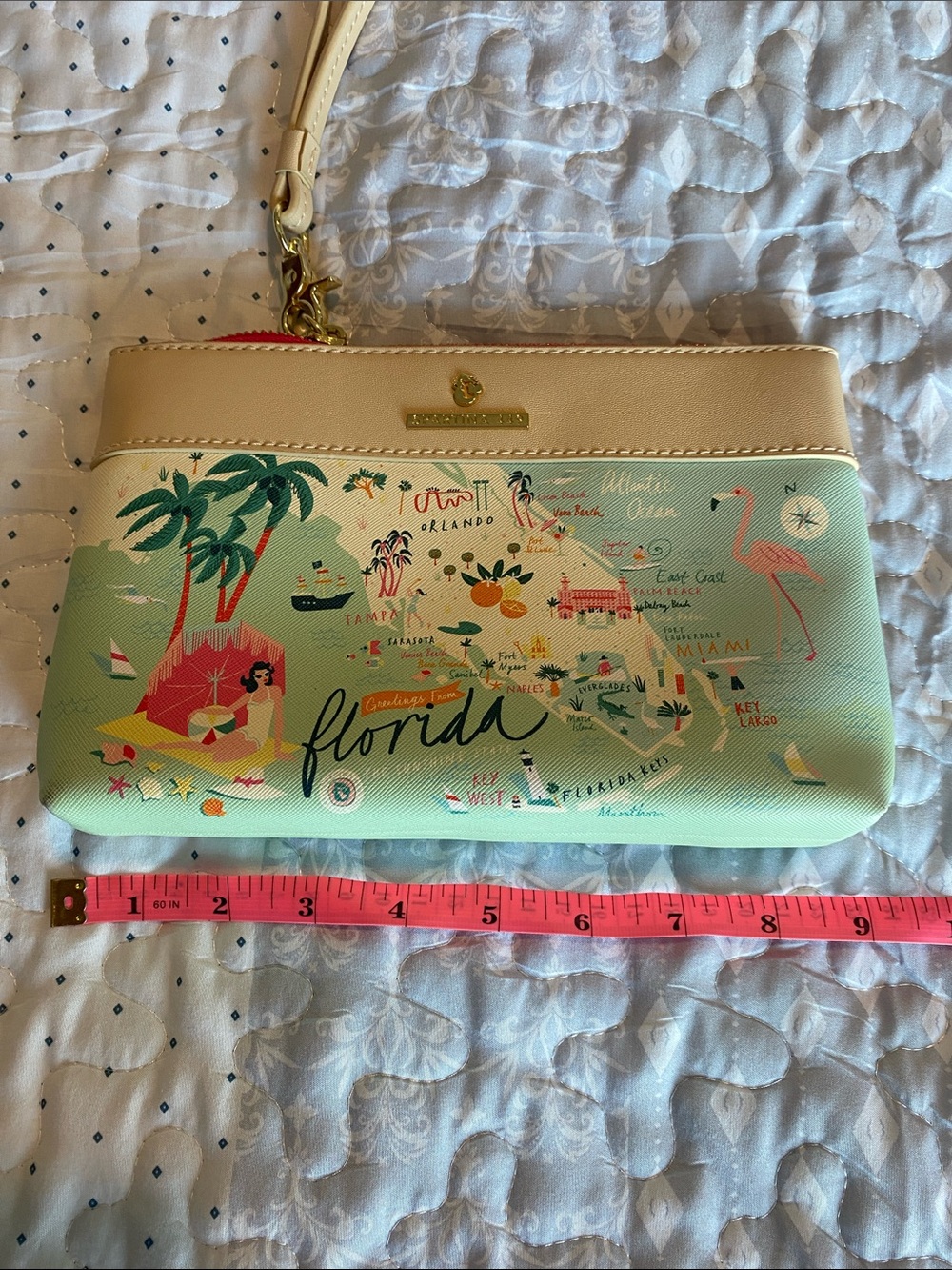 Spartina 449 Florida/Gulf of Mexico Print Wristlet Clutch - NWOT - Picture 4 of 9